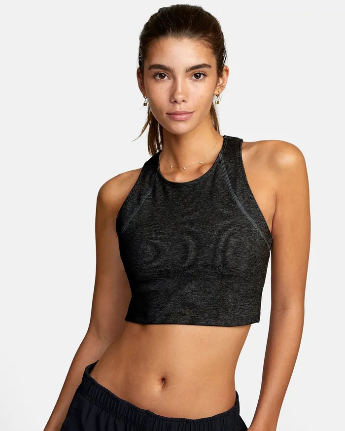 RVCA Womens Tops Rib Workout Top Black Blk
