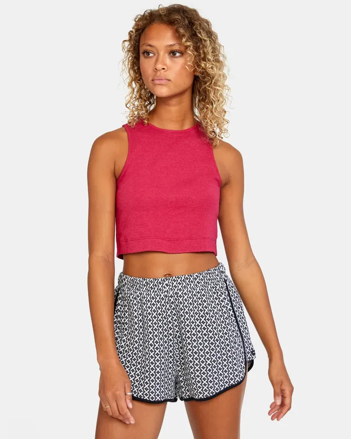 RVCA Womens Tops Save It Tank Top Cranberry Crn