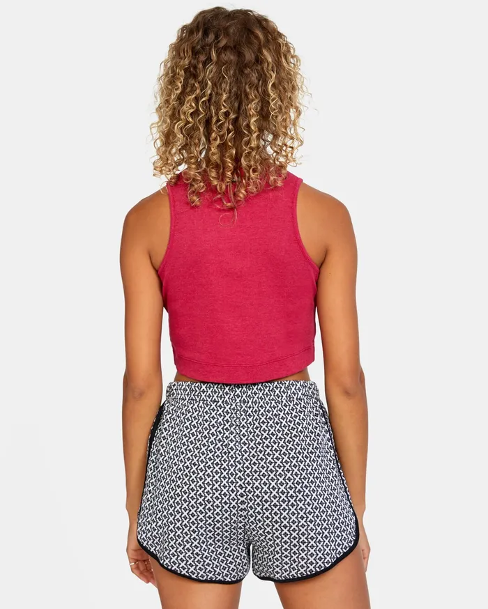 RVCA Womens Tops Save It Tank Top Cranberry Crn