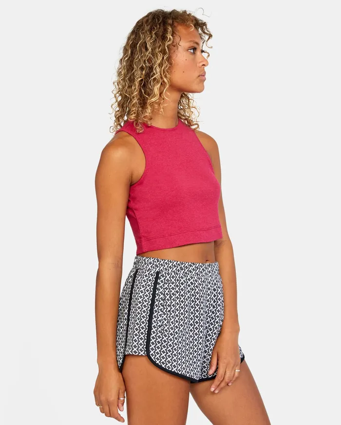 RVCA Womens Tops Save It Tank Top Cranberry Crn