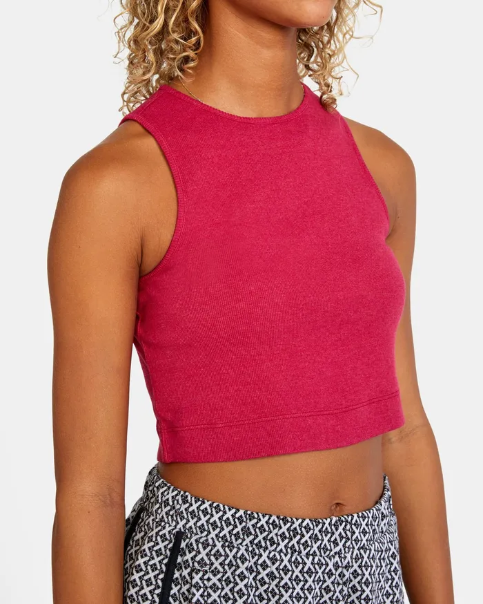 RVCA Womens Tops Save It Tank Top Cranberry Crn