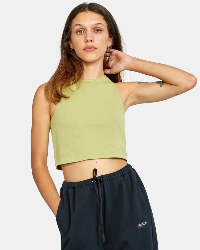 RVCA Womens Tops Save It Tank Top Sage Sge
