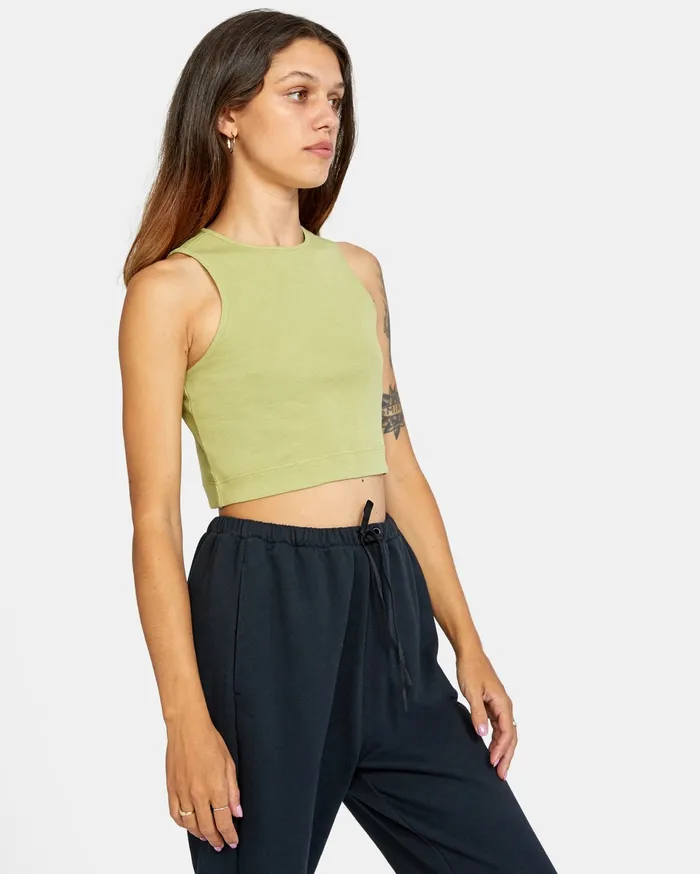 RVCA Womens Tops Save It Tank Top Sage Sge
