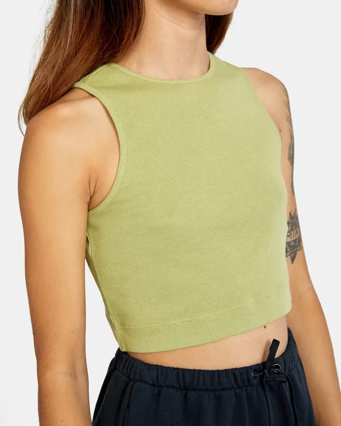 RVCA Womens Tops Save It Tank Top Sage Sge