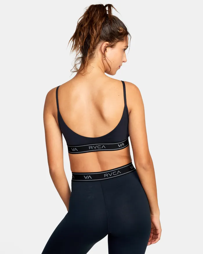 RVCA Womens Tops Va Sport Base Sports Bra Black Blk