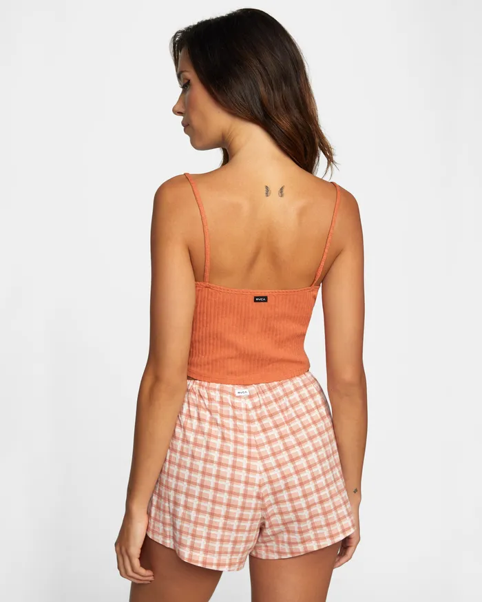RVCA Womens Tops Won8217T Stop Tank Top Cocoa Cca