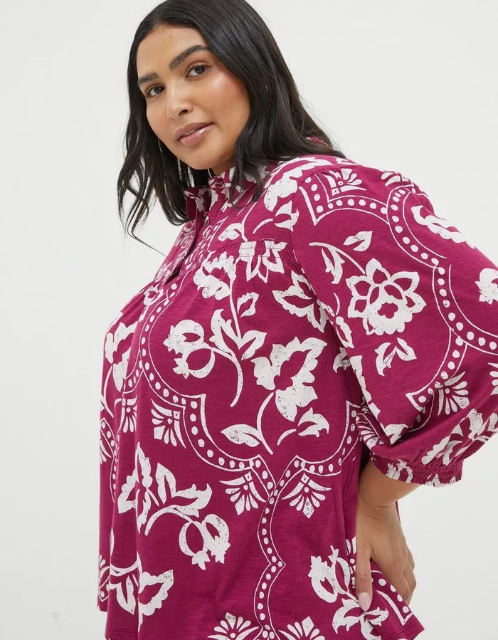 Sadie Wallpaper Shirt Purple Women FatFace Shirts and Blouses
