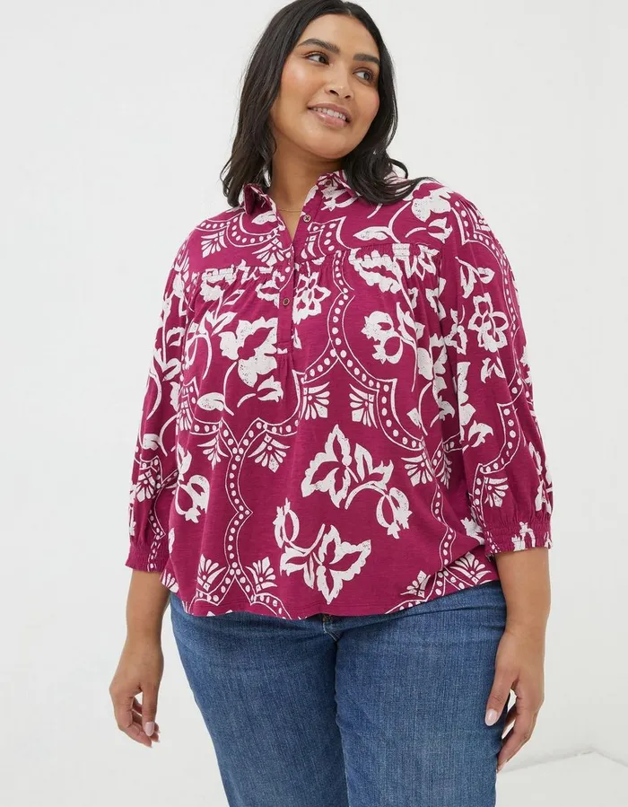 Sadie Wallpaper Shirt Purple Women FatFace Shirts and Blouses