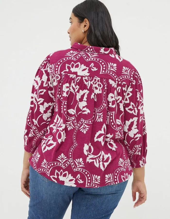 Sadie Wallpaper Shirt Purple Women FatFace Shirts and Blouses