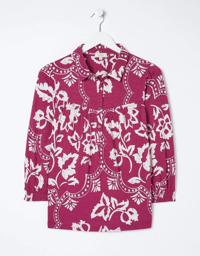Sadie Wallpaper Shirt Purple Women FatFace Shirts and Blouses