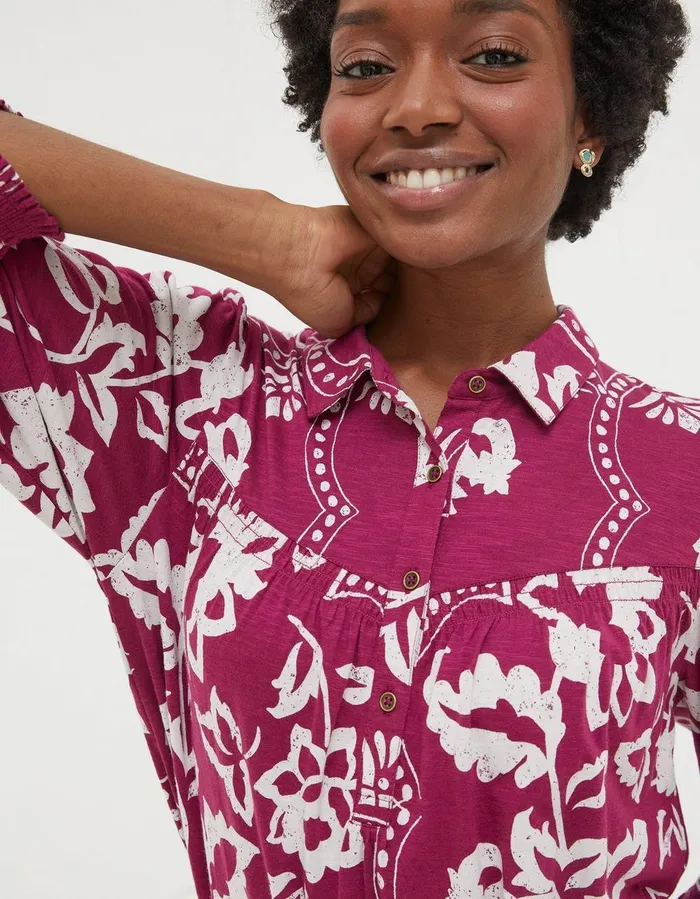 Sadie Wallpaper Shirt Purple Women FatFace Shirts and Blouses