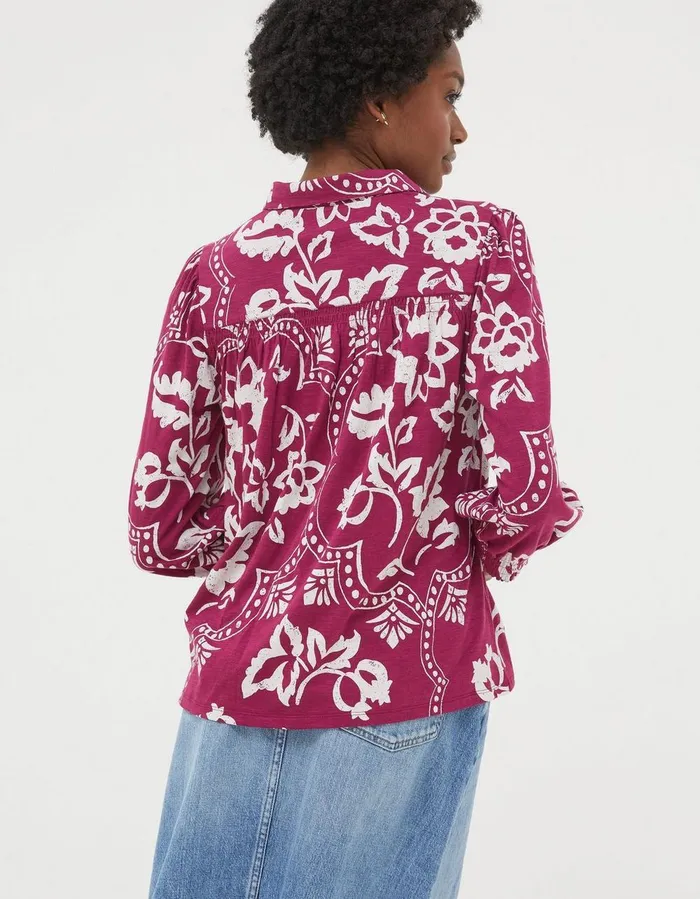 Sadie Wallpaper Shirt Purple Women FatFace Shirts and Blouses