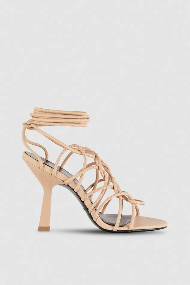 Sandals Women Patrizia Pepe Heeled Ankle Sandals Sunlight Soup Beige