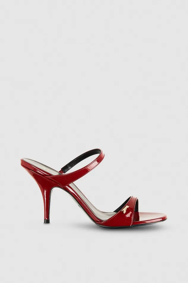 Sandals Women Patrizia Pepe Patent Leather Heeled Sandals Cherry Bomb