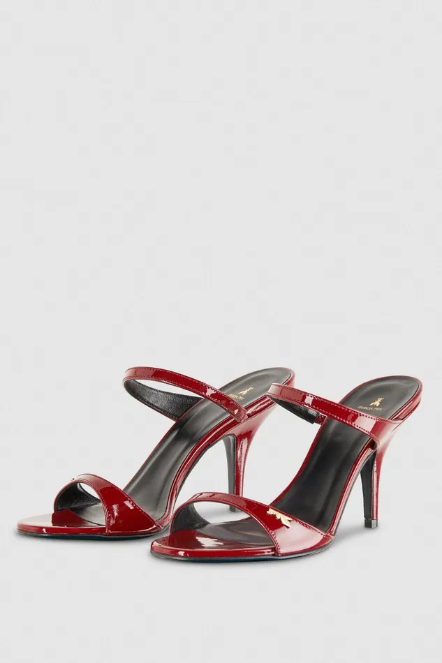 Sandals Women Patrizia Pepe Patent Leather Heeled Sandals Cherry Bomb