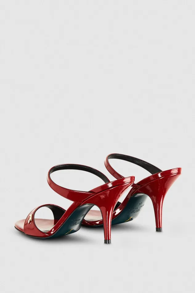 Sandals Women Patrizia Pepe Patent Leather Heeled Sandals Cherry Bomb