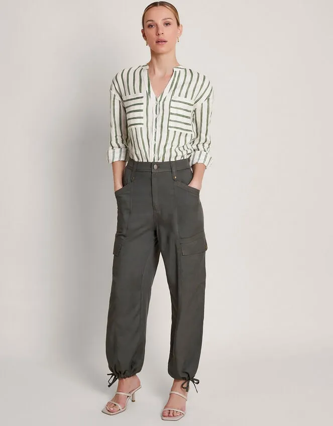 Santana Stripe Linen Shirt Green Women Monsoon Tops and Blouses