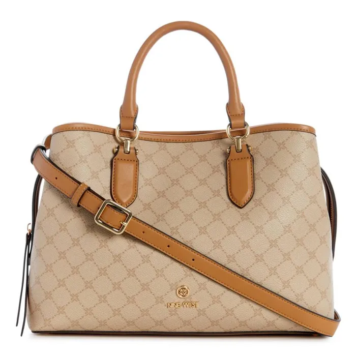 Saoirse Jet Set Satchel Khaki Logocamel WomenMen Nine West Satchels and Shoulder Bags