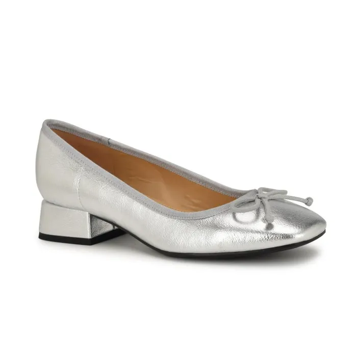 Saruh Square Toe Pumps Silver Women Nine West Heels