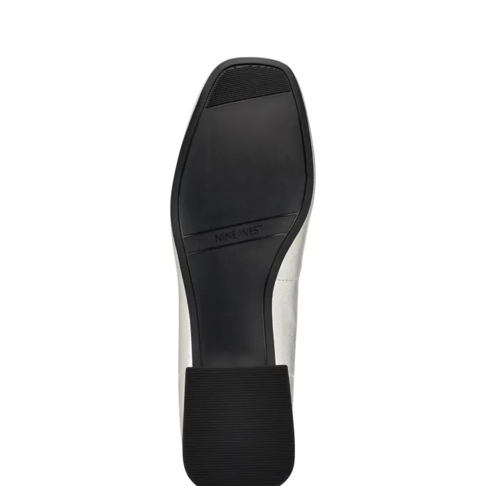 Saruh Square Toe Pumps Silver Women Nine West Heels