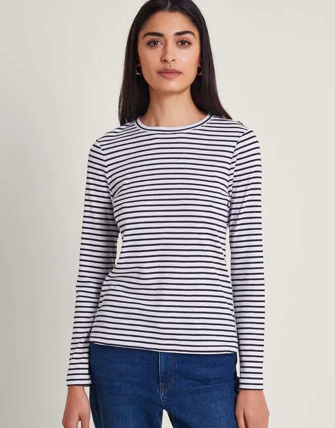 Saskia Metallic Stripe Top Ivory Women Monsoon Casualwear