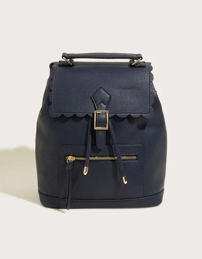 Scallop Backpack Blue Women Monsoon Bags and Purses