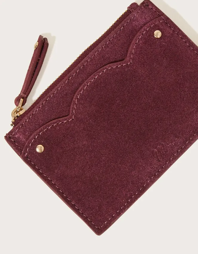 Scallop Suede Card Holder Women Monsoon Bags and Purses