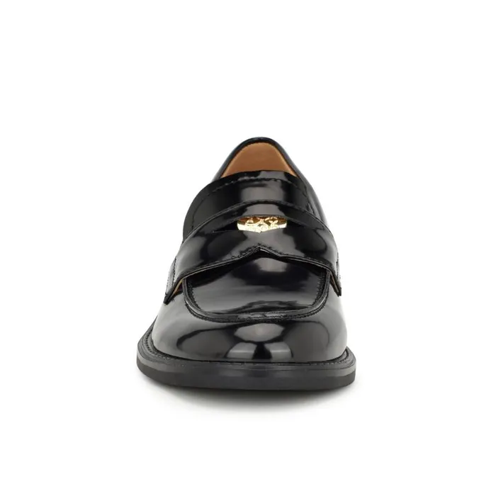 Seeme Penny Loafers Black Patent Women Nine West Flats and Loafers