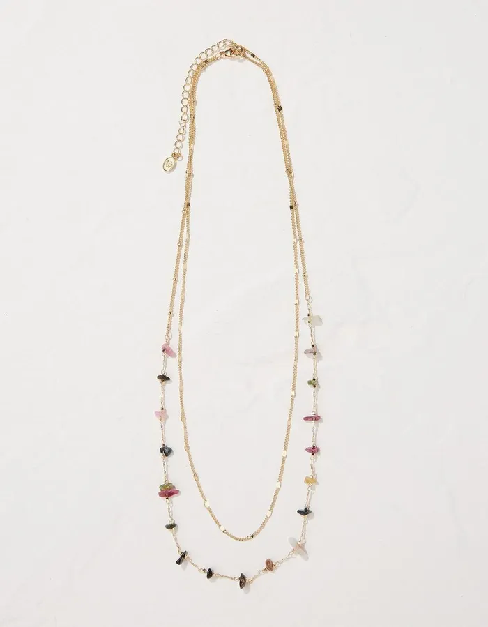 Semi Precious Layered Necklace Multi Women FatFace Jewellery