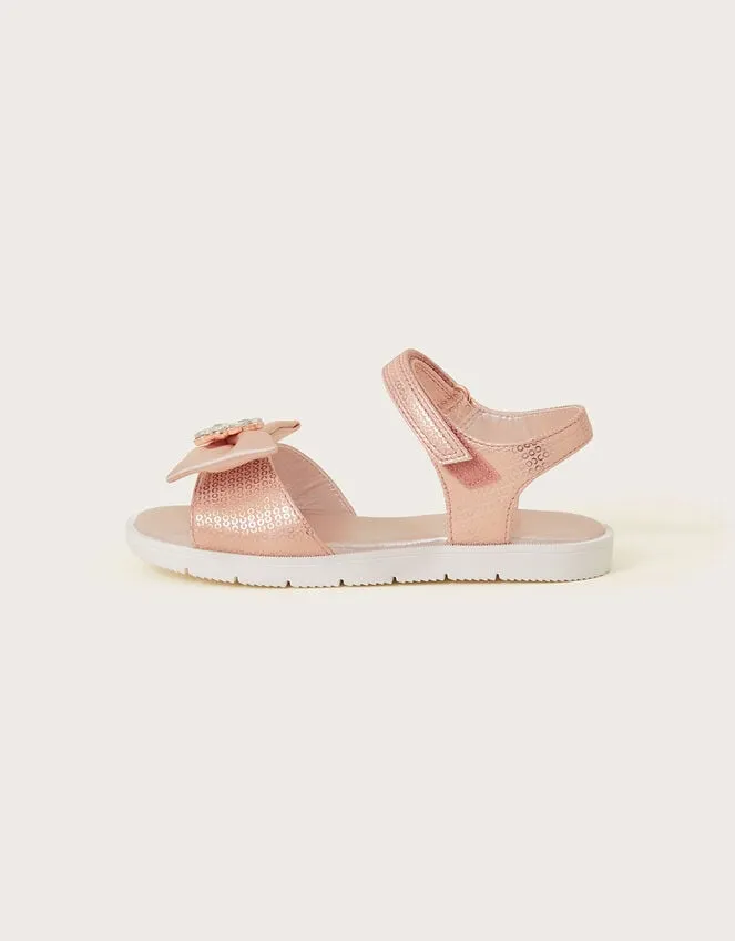 Sequin Bow Sandals Gold Children Monsoon Girls039 Shoes and Sandals
