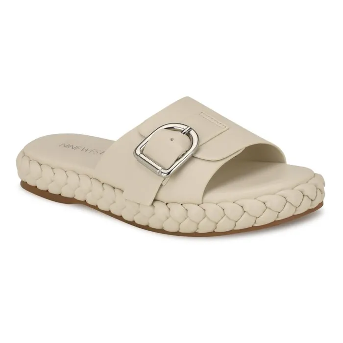 Shantel Casual Woven Footbed Sandals Chic Cream Women Nine West Sandals