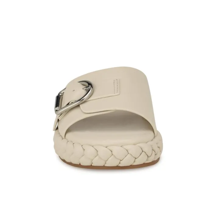 Shantel Casual Woven Footbed Sandals Chic Cream Women Nine West Sandals
