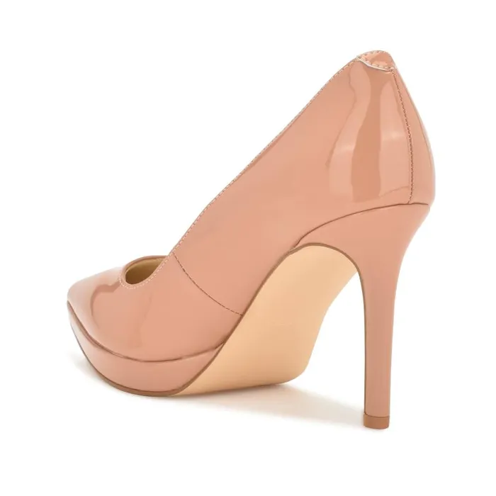 Shelbe Platform Pumps Nude Patent Women Nine West Heels