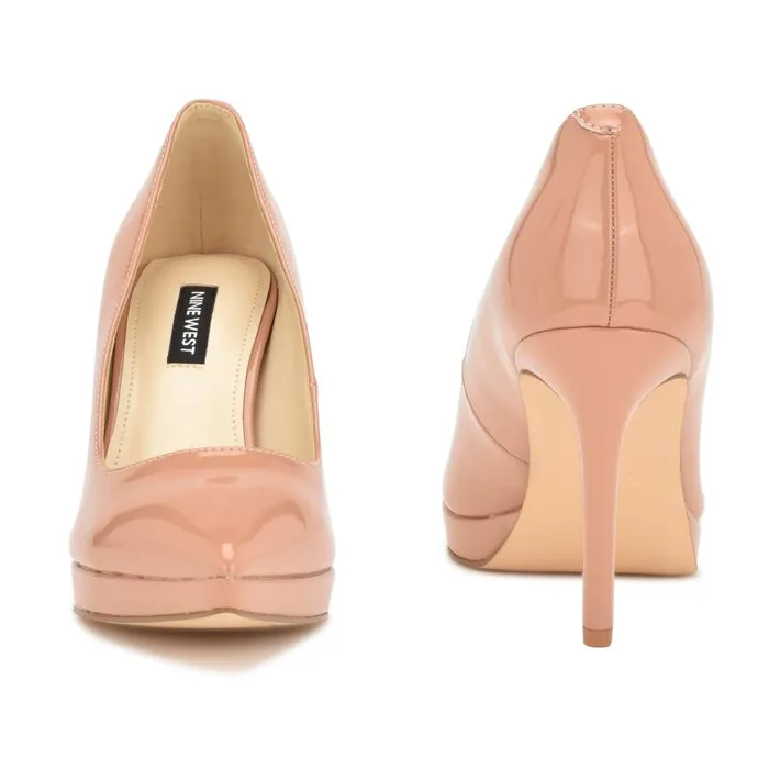 Shelbe Platform Pumps Nude Patent Women Nine West Heels
