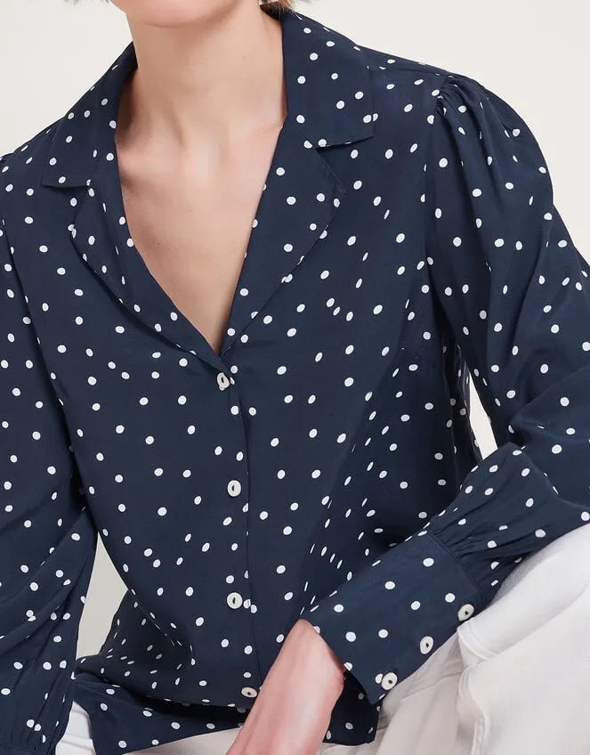 Shiloh Spot Print Shirt Blue Women Monsoon Tops and Blouses