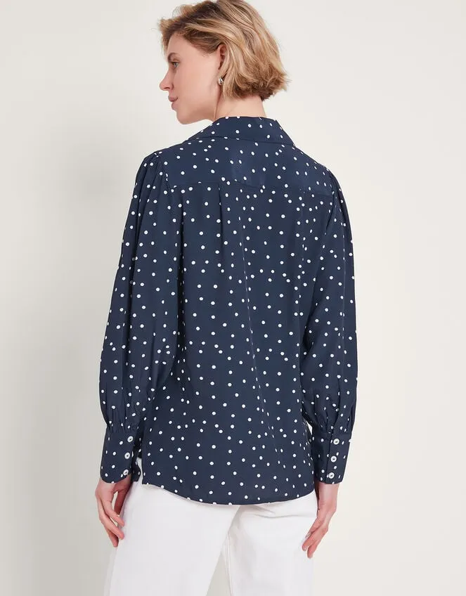 Shiloh Spot Print Shirt Blue Women Monsoon Tops and Blouses