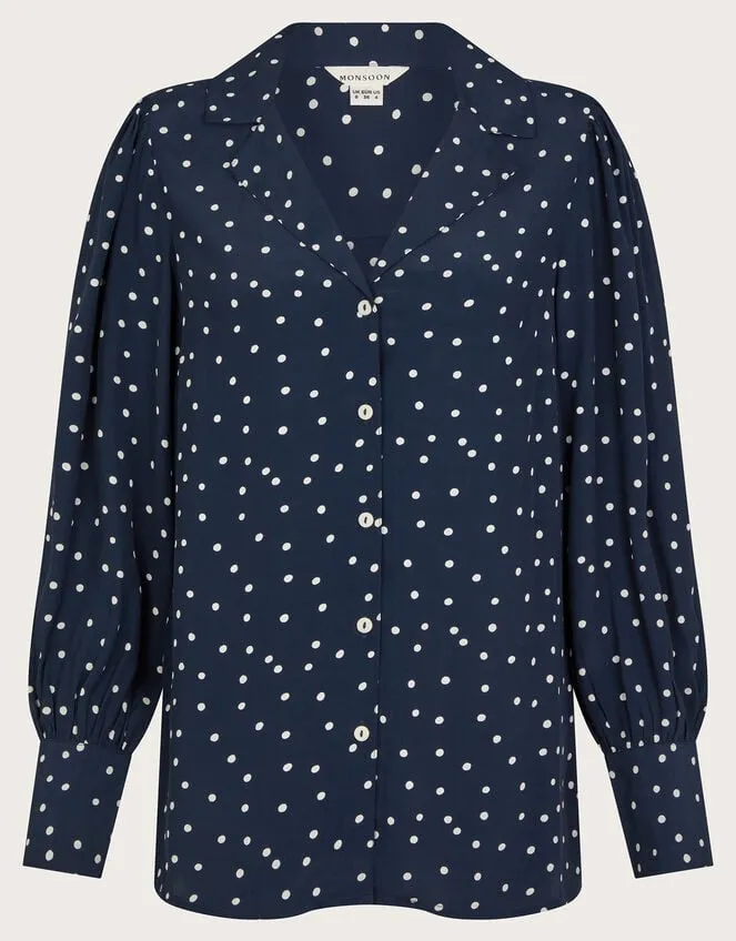 Shiloh Spot Print Shirt Blue Women Monsoon Tops and Blouses