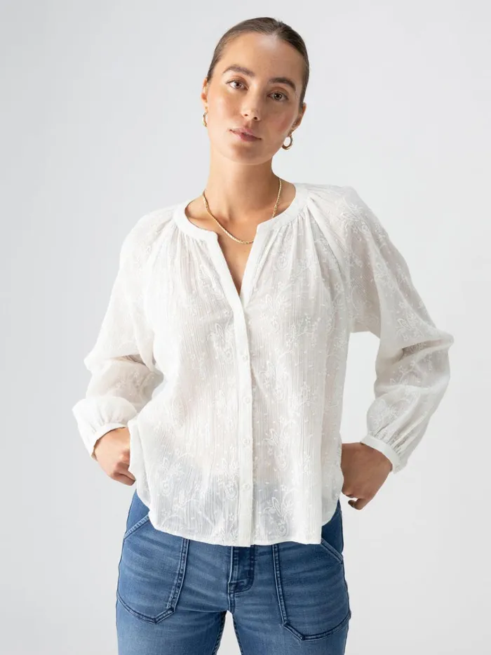 Shimmer Blouse Chalk Women Sanctuary Clothing Tees and Tops