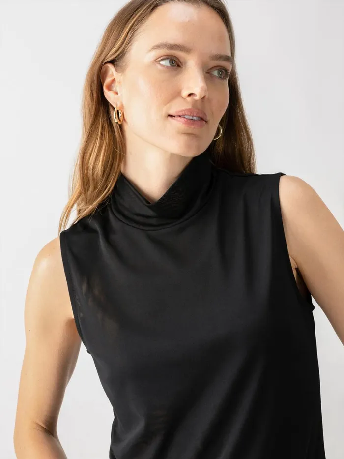Shirred Neck Mesh Tank Black Women Sanctuary Clothing Tees and Tops Shirred Neck Mesh Tank Black Women Sanctuary Clothing Tees and Tops