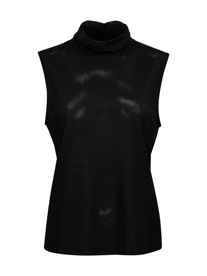 Shirred Neck Mesh Tank Black Women Sanctuary Clothing Tees and Tops Shirred Neck Mesh Tank Black Women Sanctuary Clothing Tees and Tops