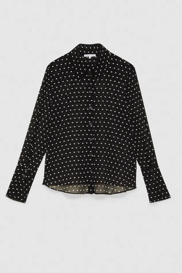 Shirts Women Patrizia Pepe Fluid Crpe Shirt Black Pois