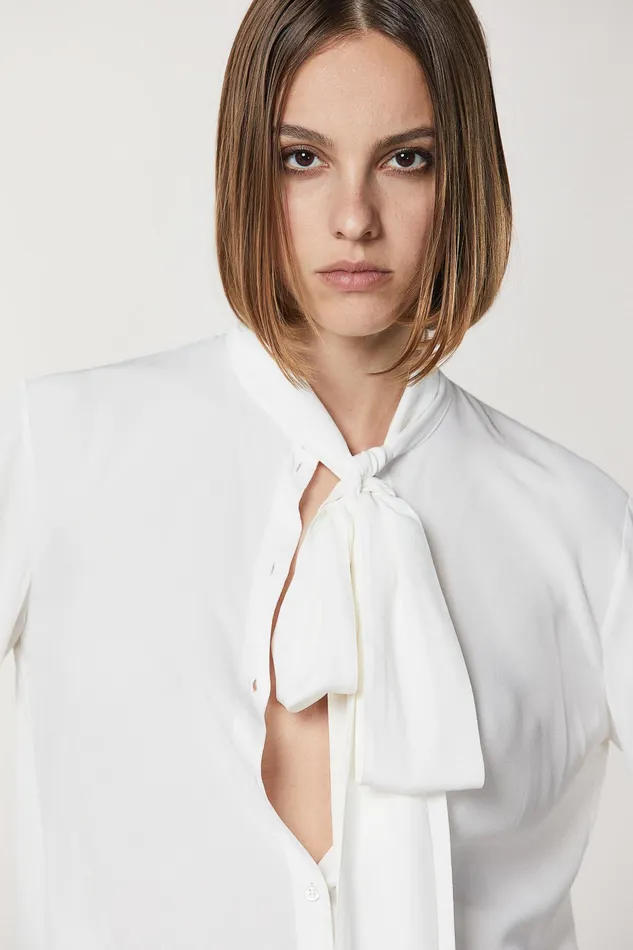 Shirts Women Patrizia Pepe LongSleeved Shirt Bianco