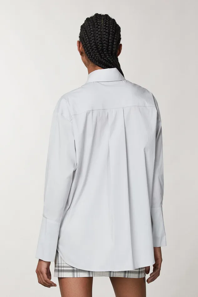 Shirts Women Patrizia Pepe Stretch Cotton Shirt Mineral Gray