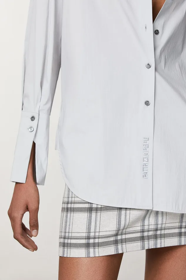 Shirts Women Patrizia Pepe Stretch Cotton Shirt Mineral Gray