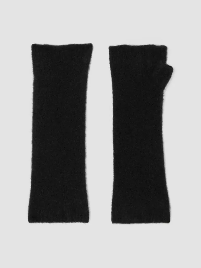 Shop Eileen Fisher Accessories Cashmere Silk Bliss Glovelettes Black
