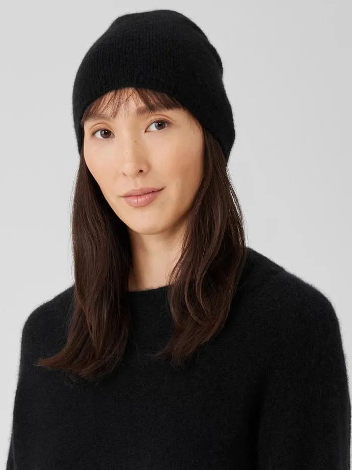 Shop Eileen Fisher Accessories Cashmere Silk Bliss Hat Black