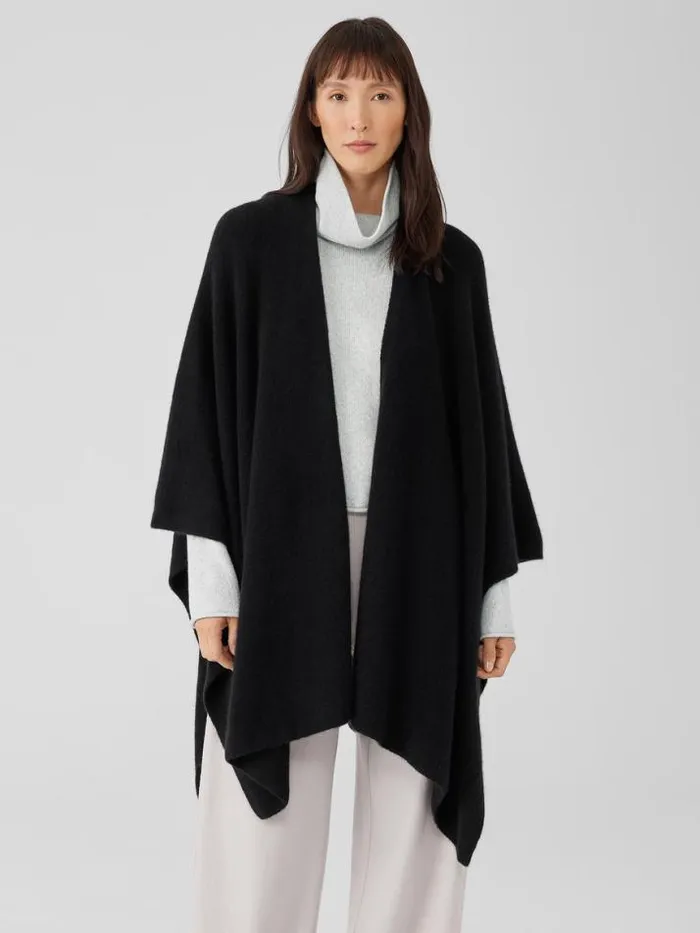 Shop Eileen Fisher Accessories Cashmere Silk Bliss Serape Black