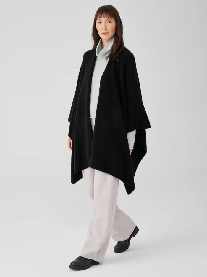 Shop Eileen Fisher Accessories Cashmere Silk Bliss Serape Black