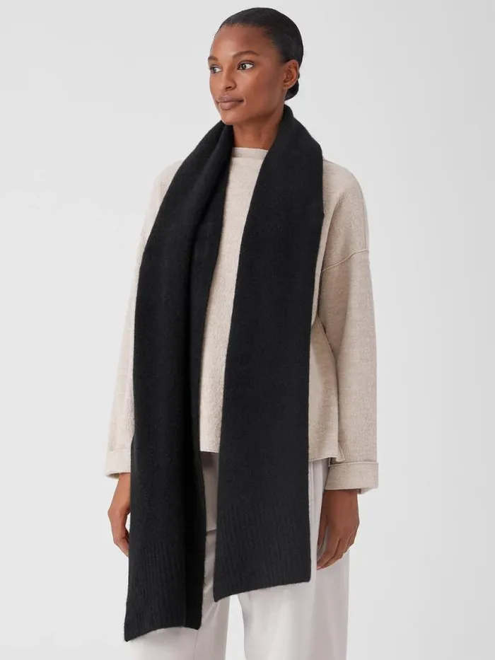 Shop Eileen Fisher Accessories Cashmere Silk Bliss Wrap Black