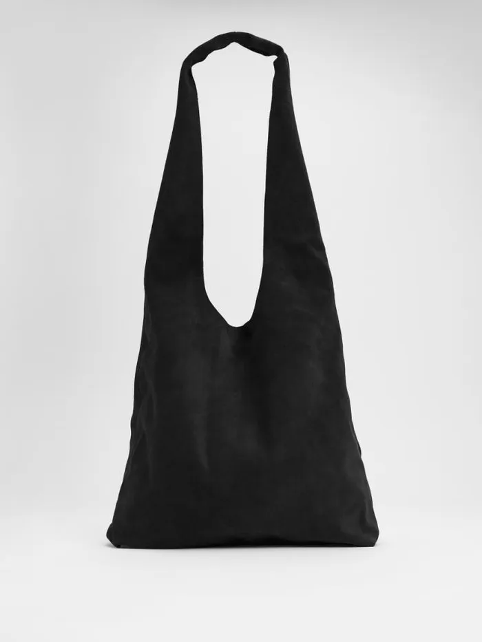 Shop Eileen Fisher Accessories Italian Suede Shopper Tote Black